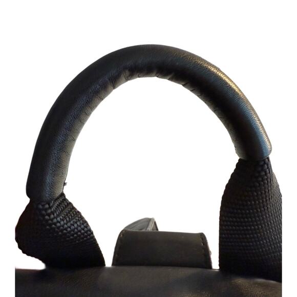 VTG Y2K 90s COACH XL Black Leather Backpack Drawstring Buckle Flap‎ USA 0529 Bag - Picture 7 of 9